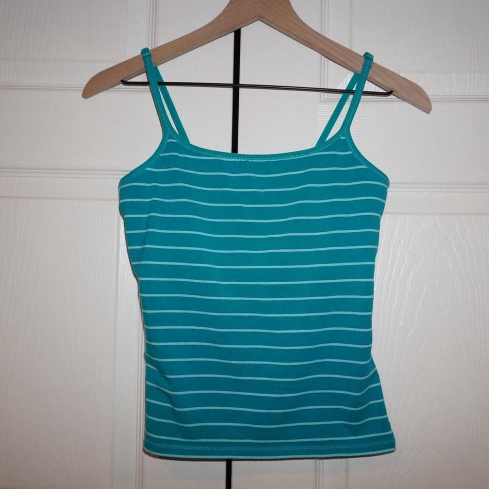 Express Women's Blue and Green Vest